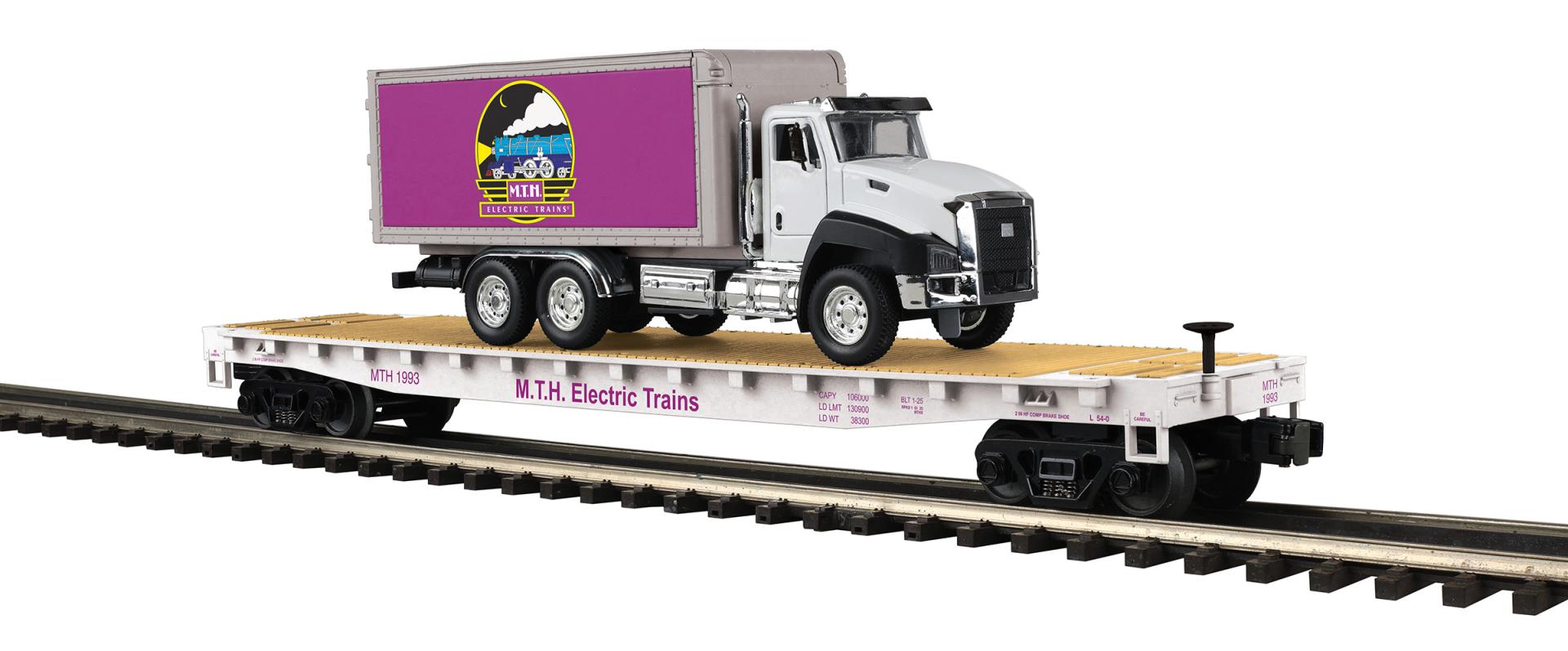 MTH 20-95862 - Flat Car "MTH Electric Trains" #1993 w/ Box Truck