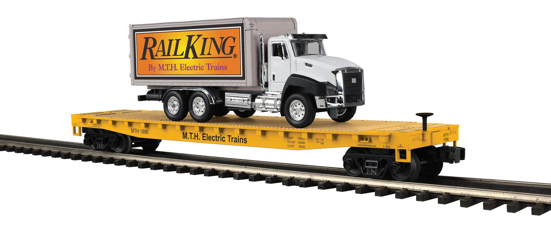 MTH 20-95863 - Flat Car "MTH Electric Trains" #1996 w/ Box Truck