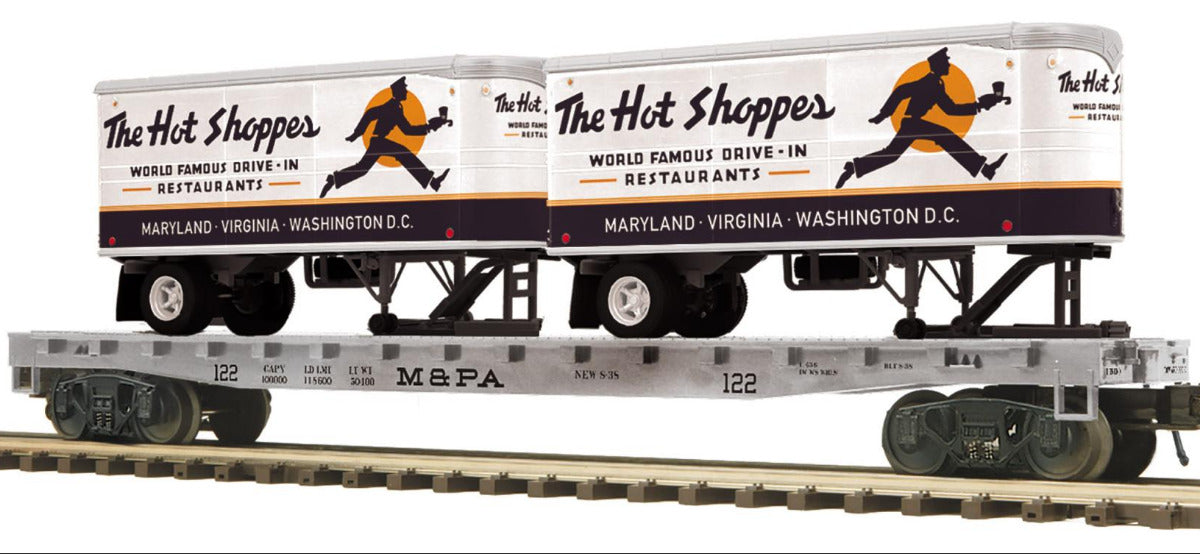 MTH 20-95906 - Premier - Flat Car "Maryland & Pennsylvania" w/ (2) PUP Trailers