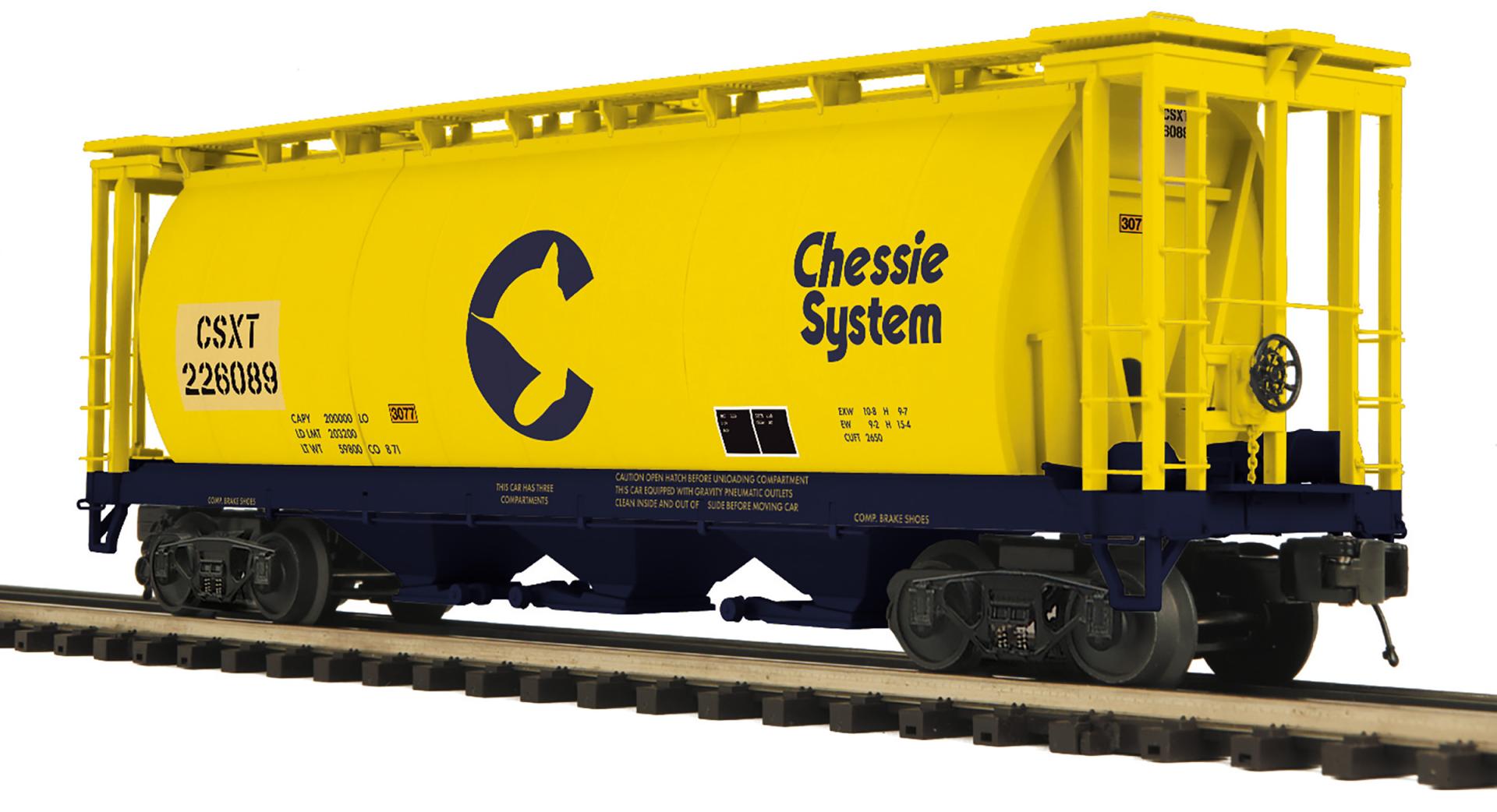 MTH 20-96869 - 3-Bay Cylindrical Hopper Car "Chessie"