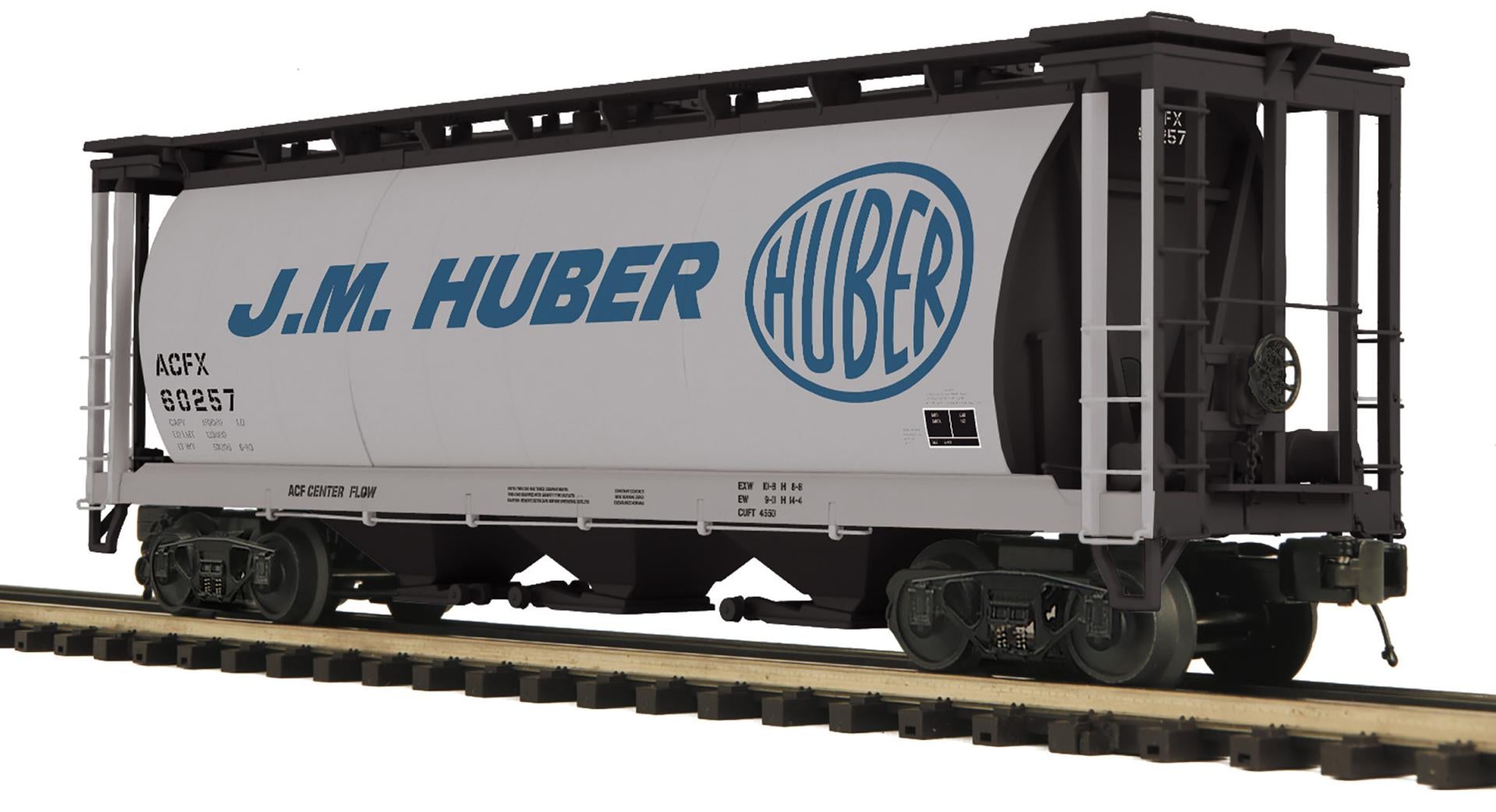 MTH 20-96873 - 3-Bay Cylindrical Hopper Car "J. M. Huber"