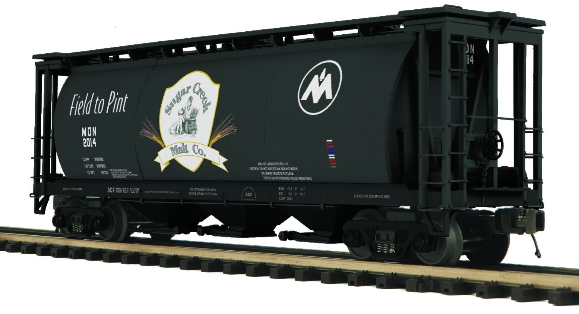 MTH 20-96886 - 3-Bay Cylindrical Hopper Car "Sugar Creek Malt” #2014 (Monon) - Custom Run for MrMuffin'sTrains