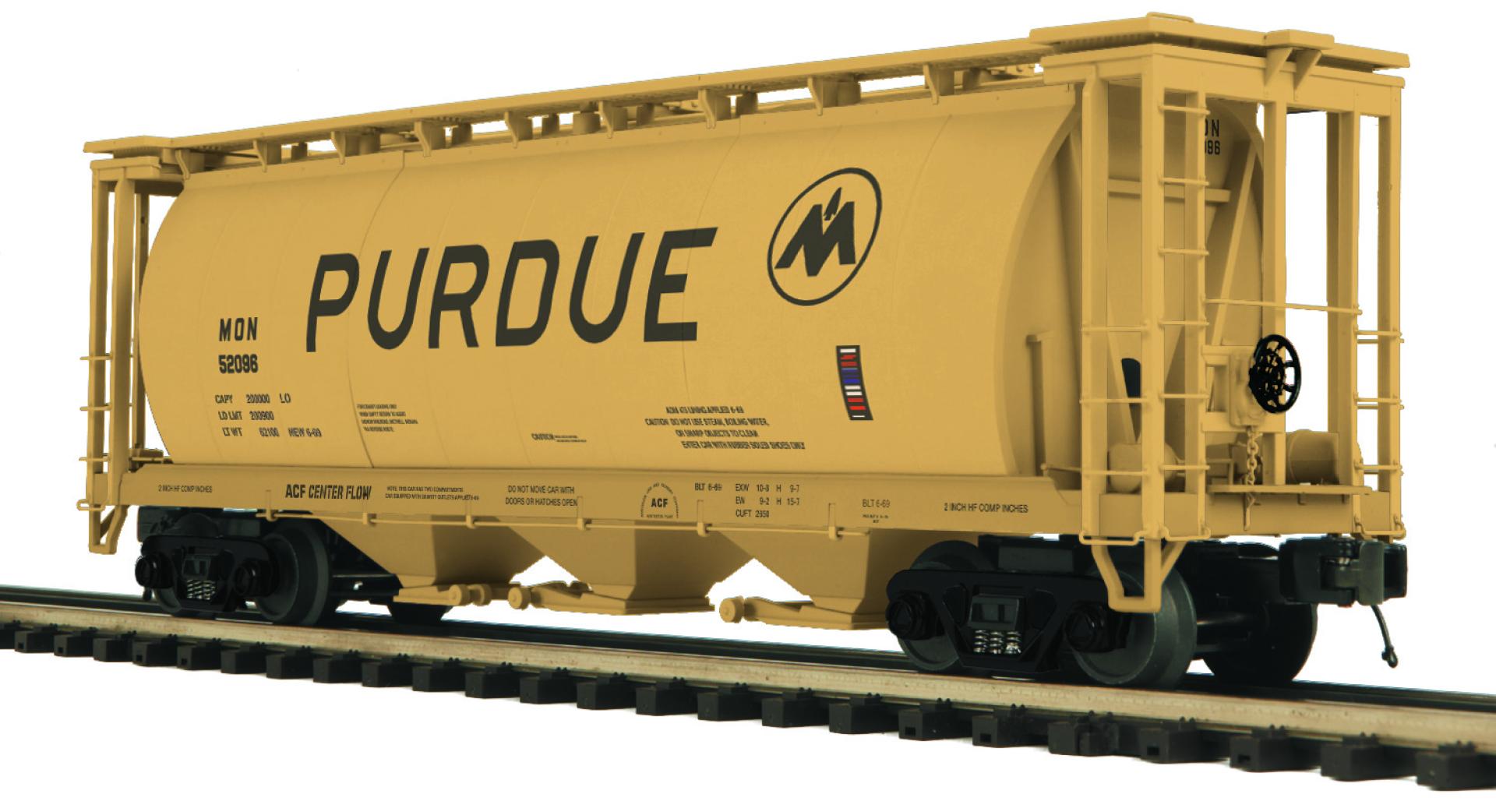 MTH 20-96888 - 3-Bay Cylindrical Hopper Car "Monon” #52096 (Purdue) - Custom Run for MrMuffin'sTrains