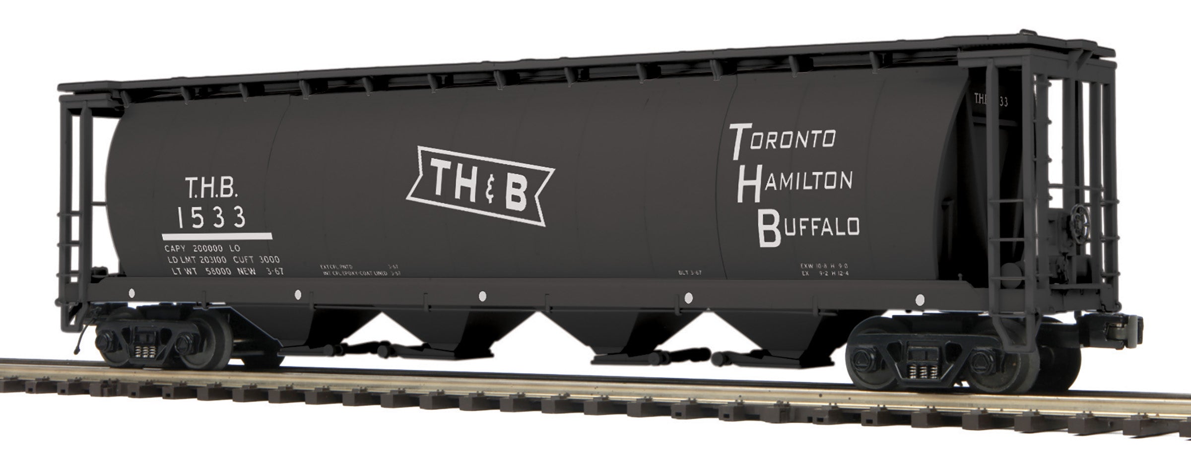 MTH 20-99067 - 100 Ton Hopper Car "Toronto, Hamilton & Buffalo" 1533 - Custom Run for E-Z Catch