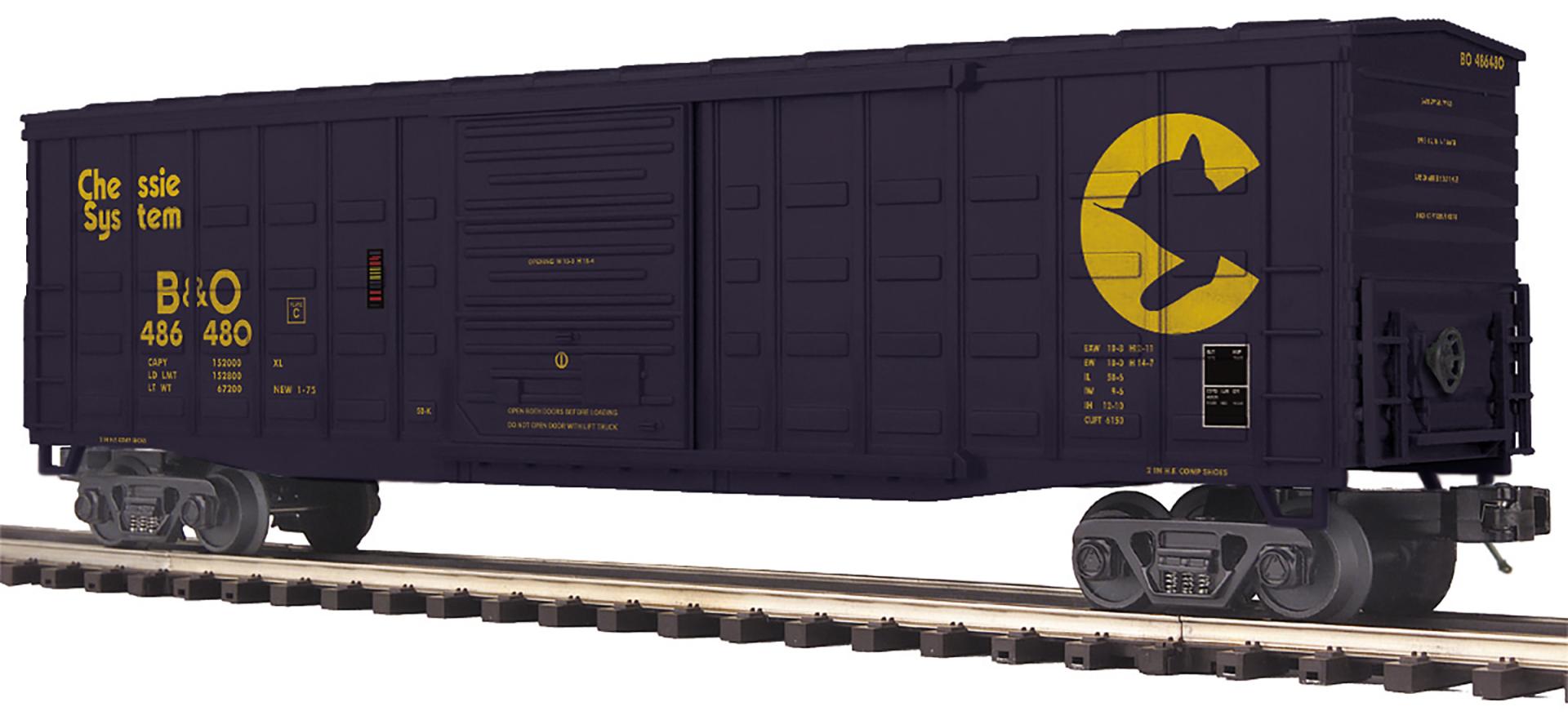 MTH 20-99495 - 50’ Waffle Box Car "Chessie" #486480 - Custom Run for MrMuffin'sTrains
