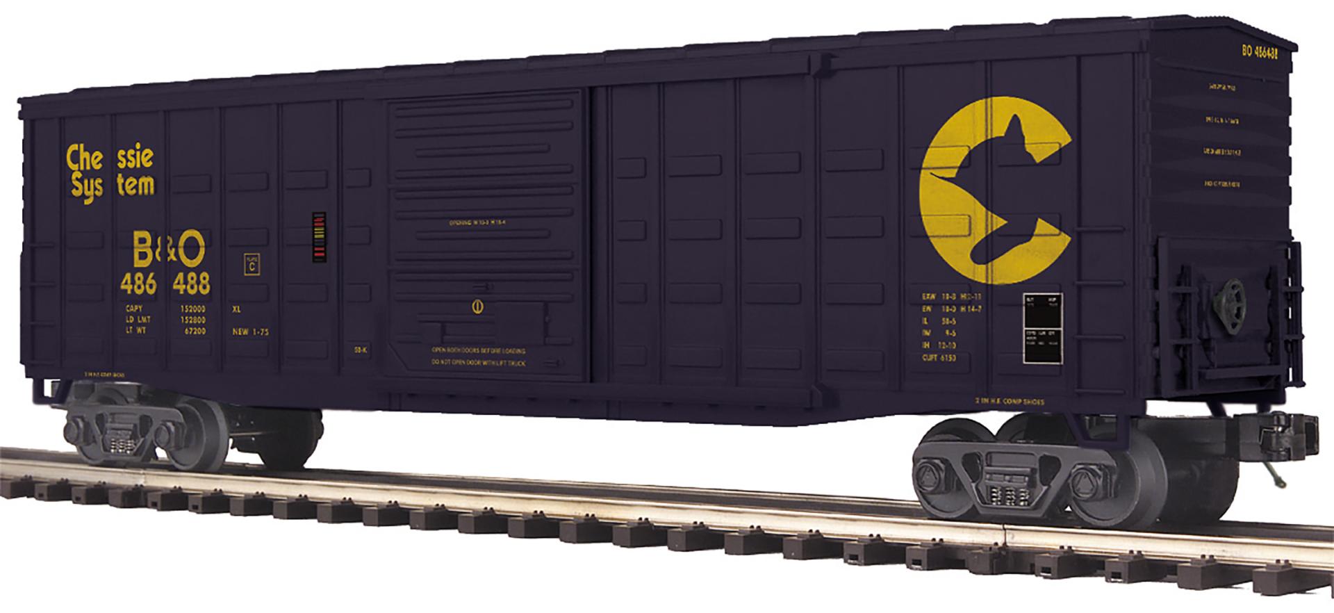 MTH 20-99496 - 50’ Waffle Box Car "Chessie" #486488 - Custom Run for MrMuffin'sTrains