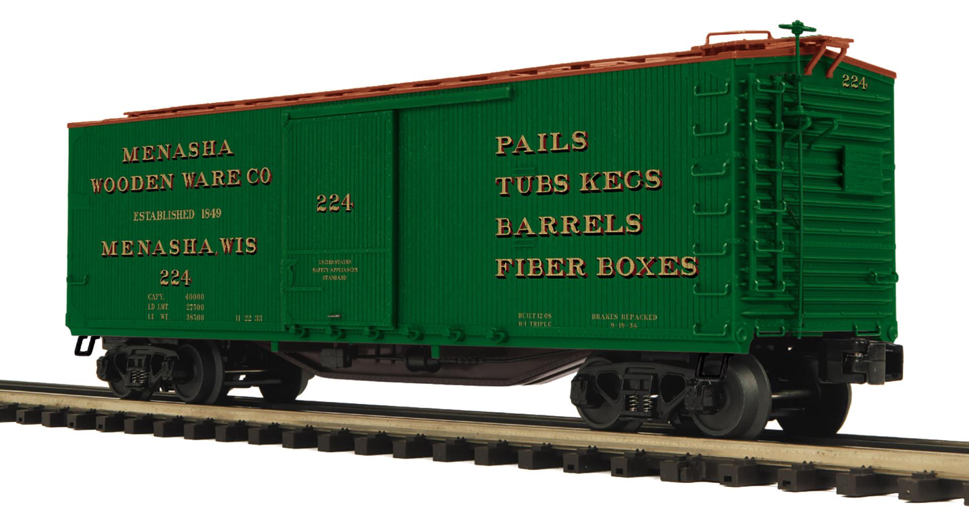 MTH 20-99512 - 40’ USRA Double Sheathed Box Car "Menasha Wooden Ware Co."