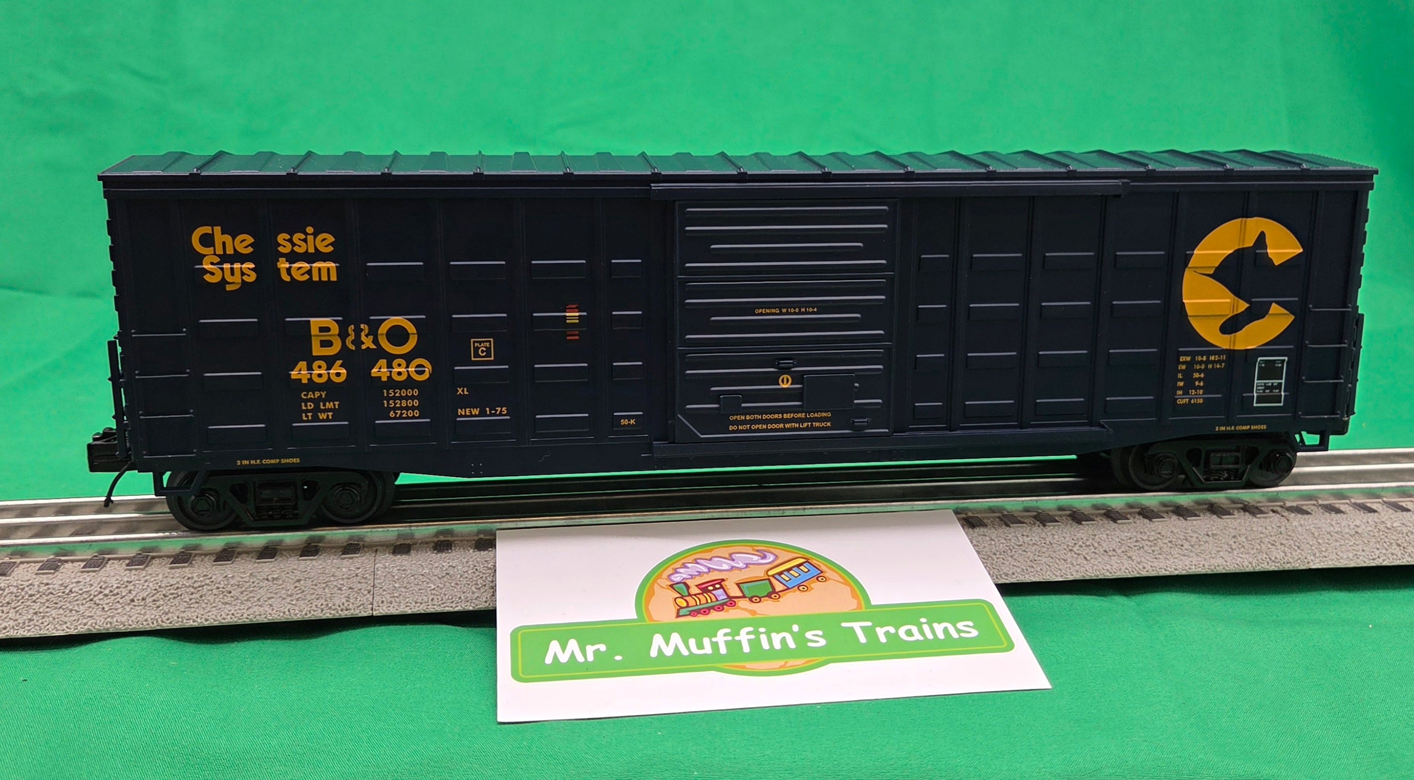 MTH 20-99495 - Premier - 50’ Waffle Box Car "Chessie" #486480 (Baltimore & Ohio) - Custom Run for MrMuffin'sTrains
