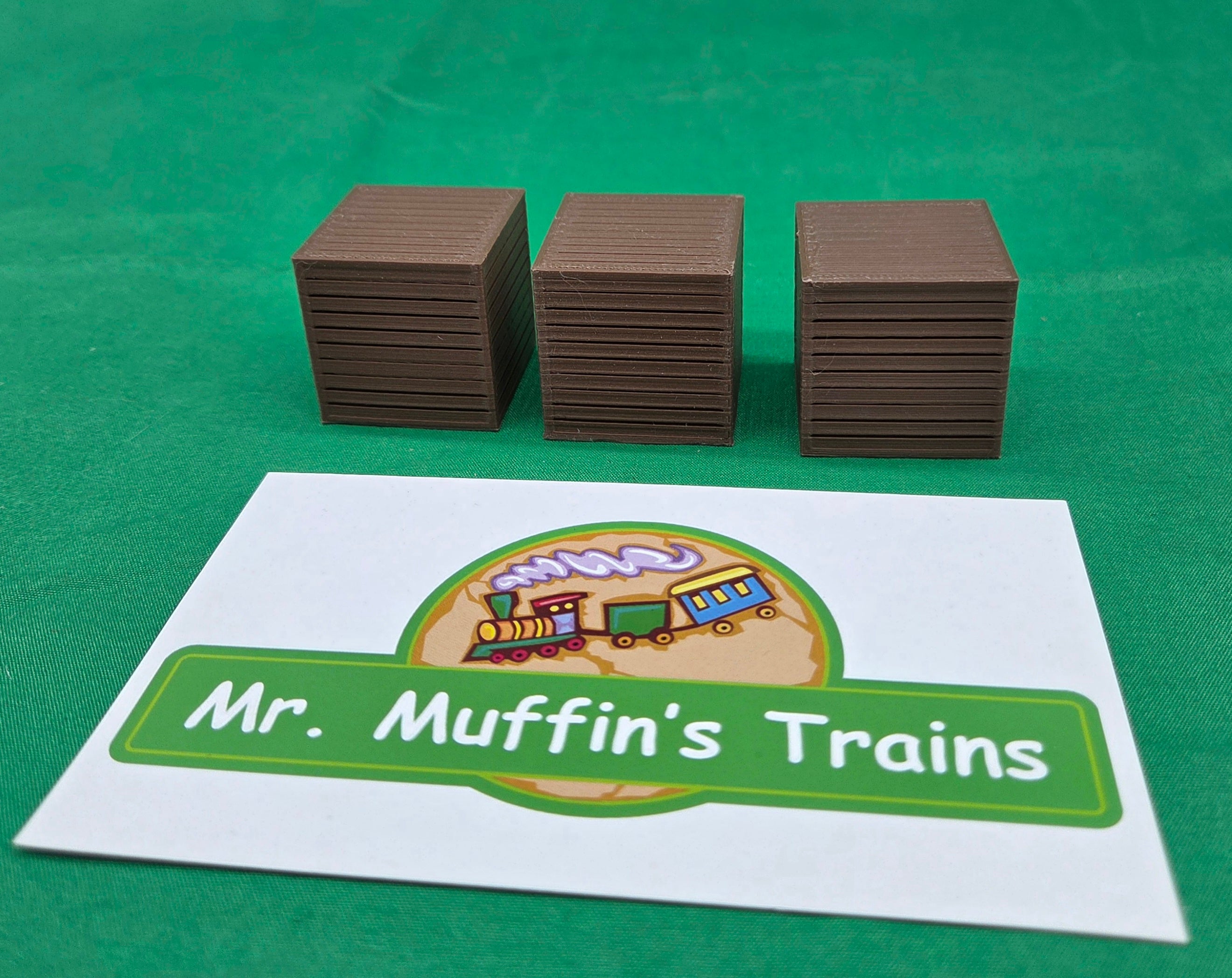Trackside 3D #L3 - 3D Printed Flat Load - Wood Box (3-Pack)