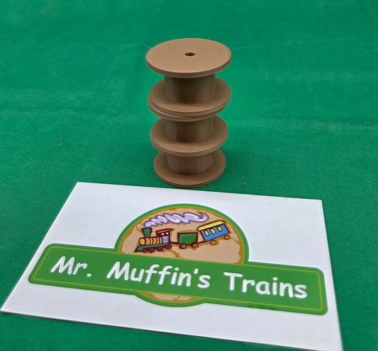Trackside 3D #L4 - 3D Printed Flat Load - Wood Coil (3-Pack)