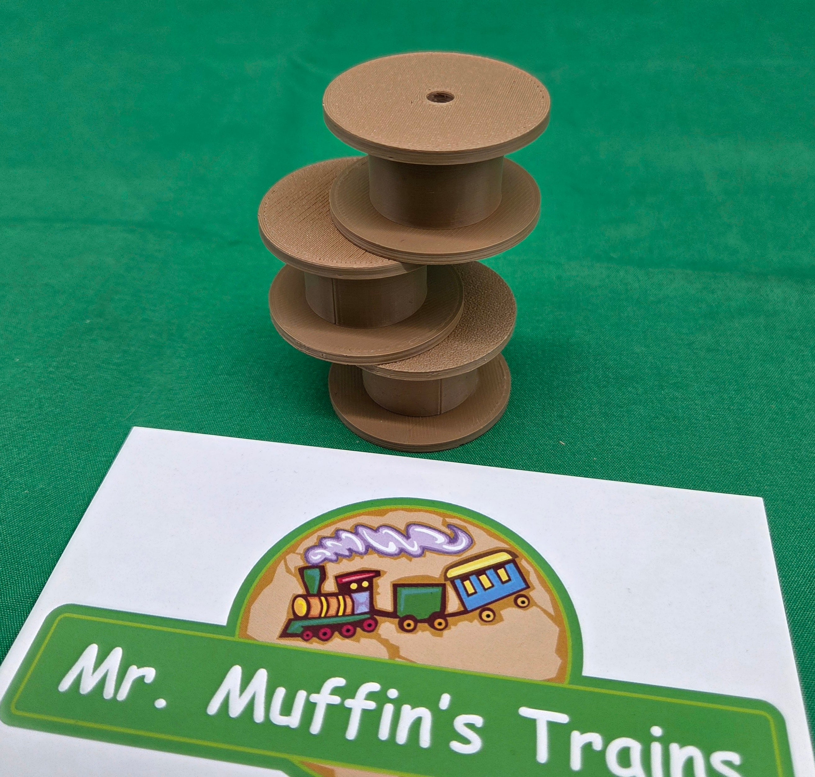 Trackside 3D #L4 - 3D Printed Flat Load - Wood Coil (3-Pack)