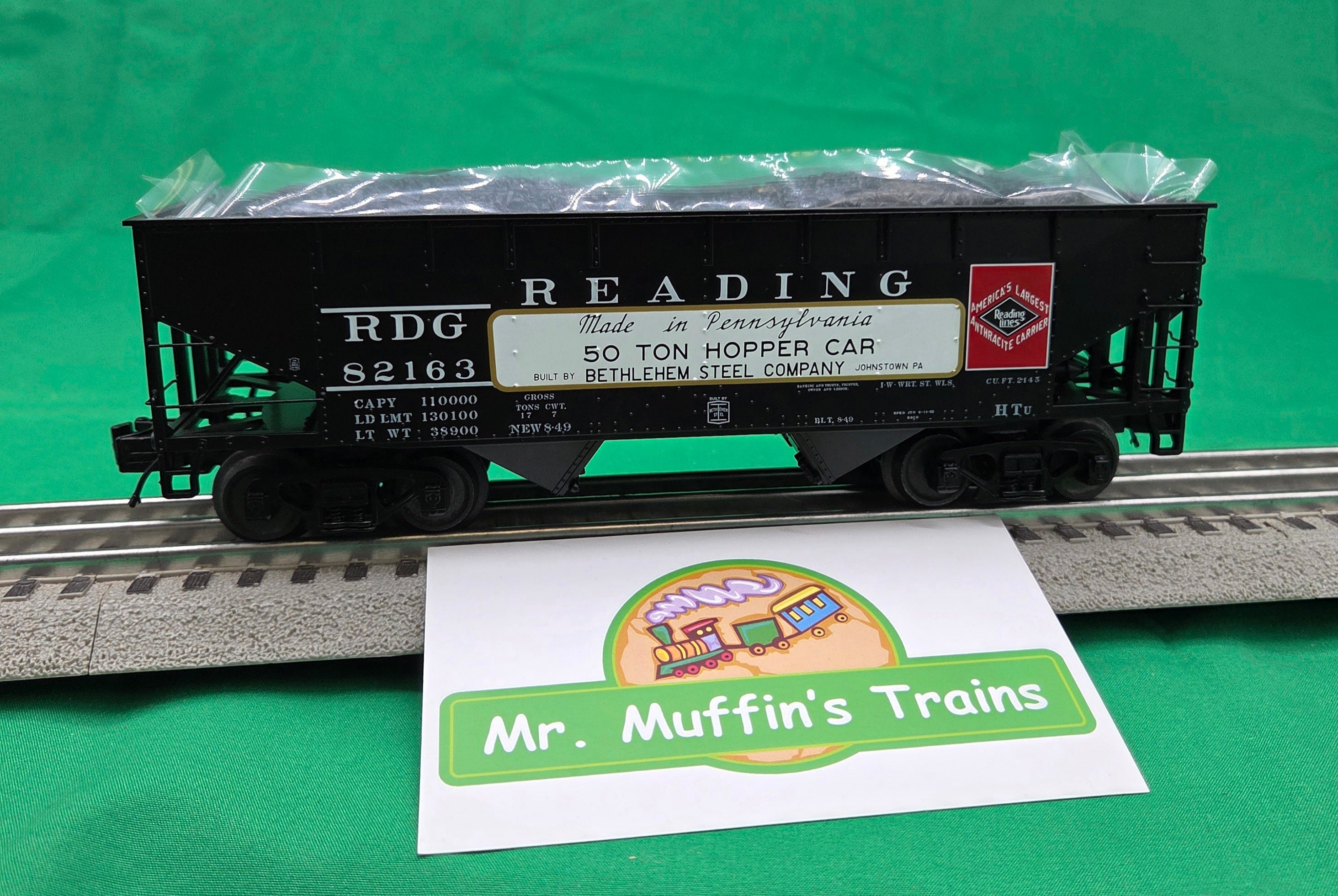 Atlas O 3001298 - Premier - 2-Bay Offset Hopper Car "Reading" (Bethlehem Steel) #82163