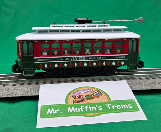 MTH 30-5266 - RailKing - Bump-n-Go Trolley "Christmas" #1225 w/ LED Lights