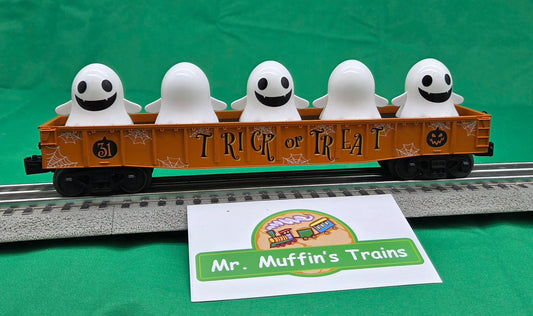 MTH 30-72267 - RailKing - Gondola Car "Halloween" #31 w/ Flickering Lighted Ghosts