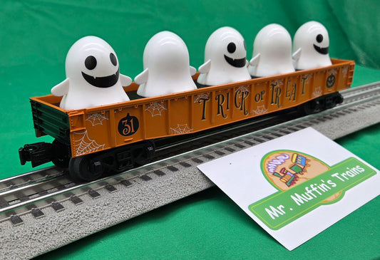 MTH 30-72267 - RailKing - Gondola Car "Halloween" #31 w/ Flickering Lighted Ghosts