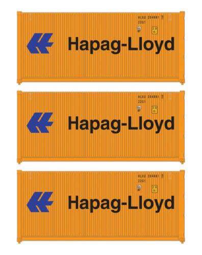 Walthers HO 949-18053 - SceneMaster - 20' Corrugated Container (3 Pack) "Hapag-Lloyd"