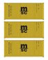 Walthers HO 949-18054 - SceneMaster - 20' Corrugated Container (3 Pack) "Mediterranean Shipping Co."