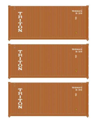 Walthers HO 949-18055 - SceneMaster - 20' Corrugated Container (3 Pack) "Triton"