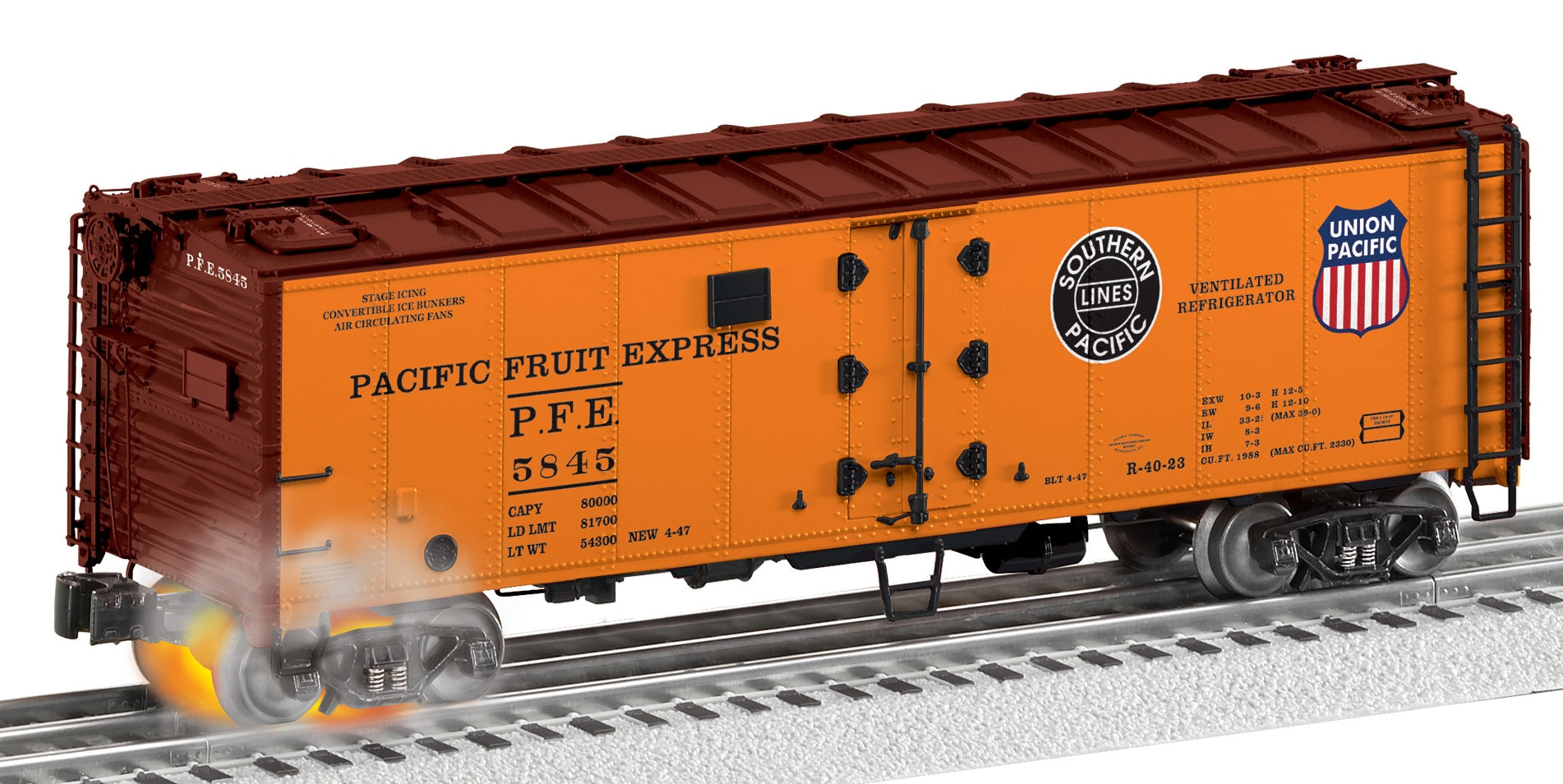Lionel 2426350 - Hotbox Reefer Car "Pacific Fruit Express" #5845