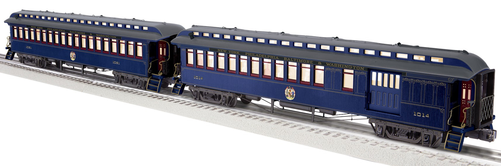 Lionel 2427560 - Royal Blue Wood Passenger Car "Baltimore & Ohio" (2-Car) Set B