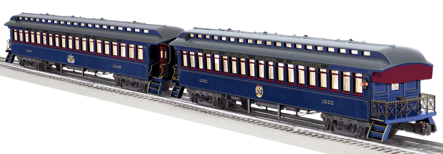 Lionel 2427570 - Royal Blue Wood Passenger Car "Baltimore & Ohio" (2-Car) Set C