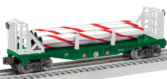 Lionel 2428090 - Bulkhead Flatcar "Peppermint Railroad Transport" #65722 - MrMuffin'sTrains