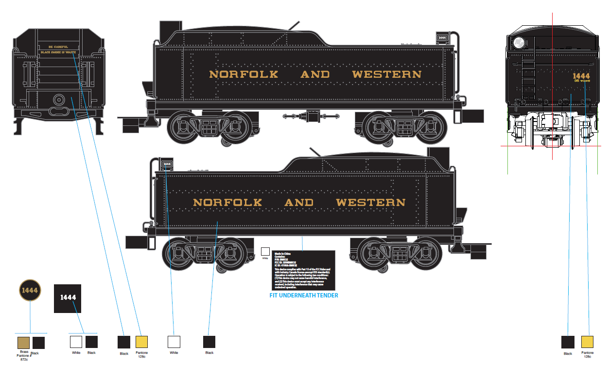 Lionel 2431820 - Legacy 2-6-6-2 Steam Engine "Norfolk & Western" #1444 - Custom Run for MrMuffin'sTrains