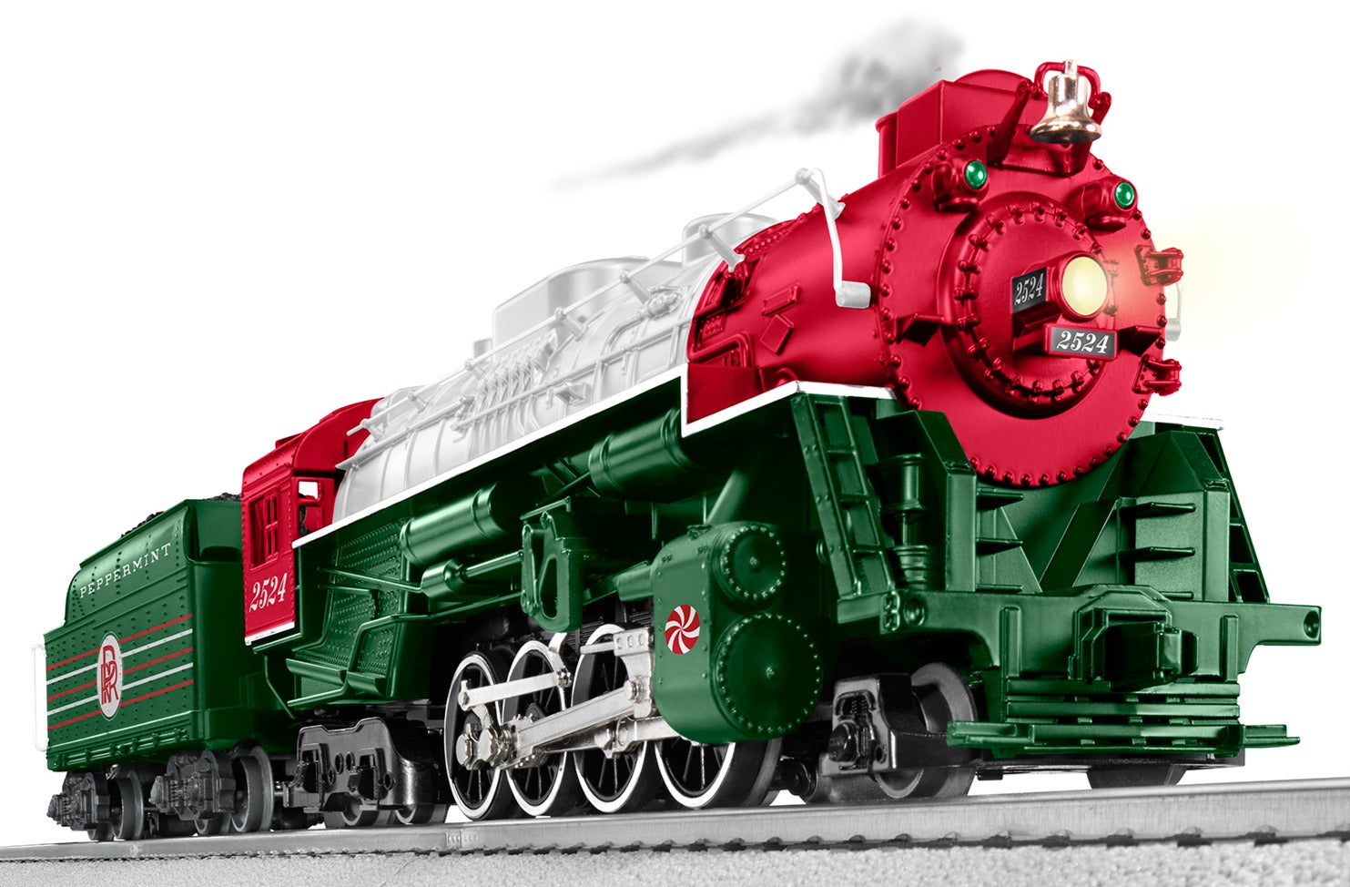 Lionel 2432110 - LionChief+ 2.0 Berkshire Steam Locomotive "Peppermint Rail Road" #2524