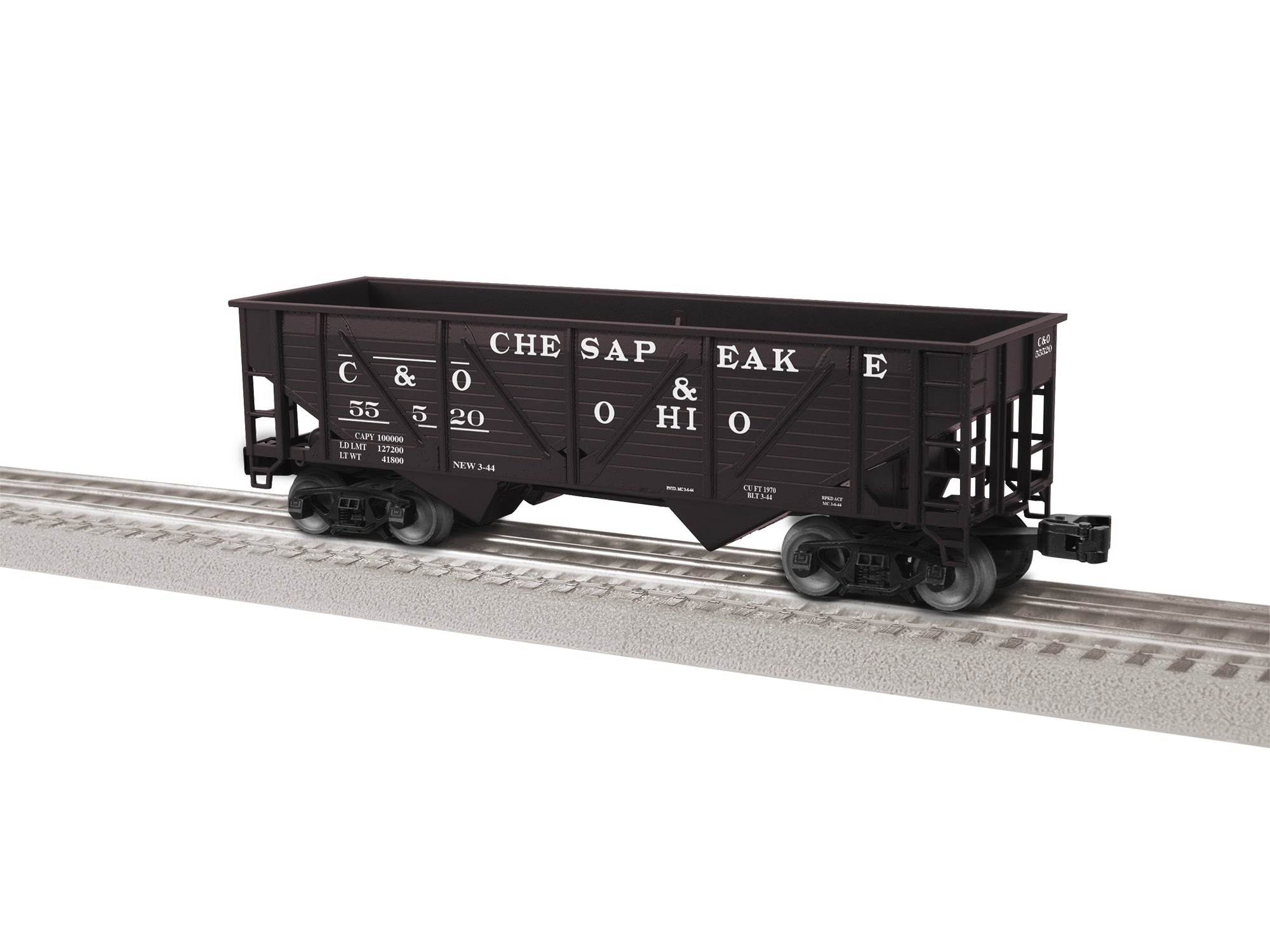 Lionel 2442079 - Composite 2-Bay Hopper "Chesapeake & Ohio" #55520