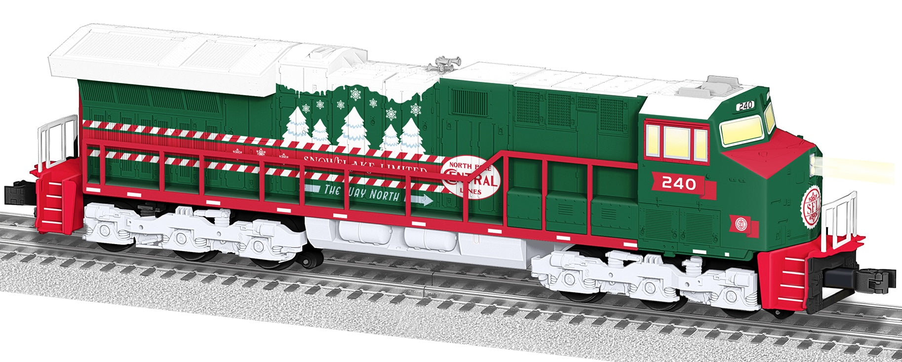 Lionel 2445190 - LionChief ET44 Diesel Locomotive "North Pole Central" #240 (Snowflake Limited)