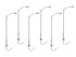 Lionel HO 2456136 - Single Lamp Extended Pole (6-Pack) Gray