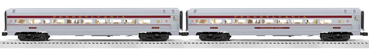 Lionel 2527100 - 18" Aluminum Coach Car Set "Pennsylvania" (2-car)