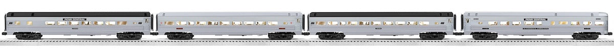 Lionel 2527130 - 18" Aluminum Passenger Car Set "Penn Central" (4-Car) Congressional