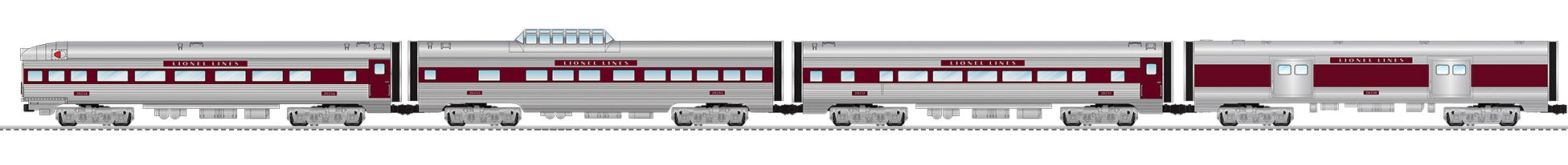 Lionel 2527660 - 15" Aluminum Passenger Car "Lionel Lines"  (4-Pack)