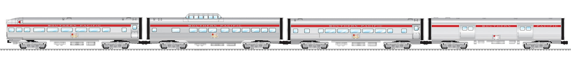 Lionel 2527740 - 15" Aluminum Passenger Car "Southern Pacific"  (4-Pack)