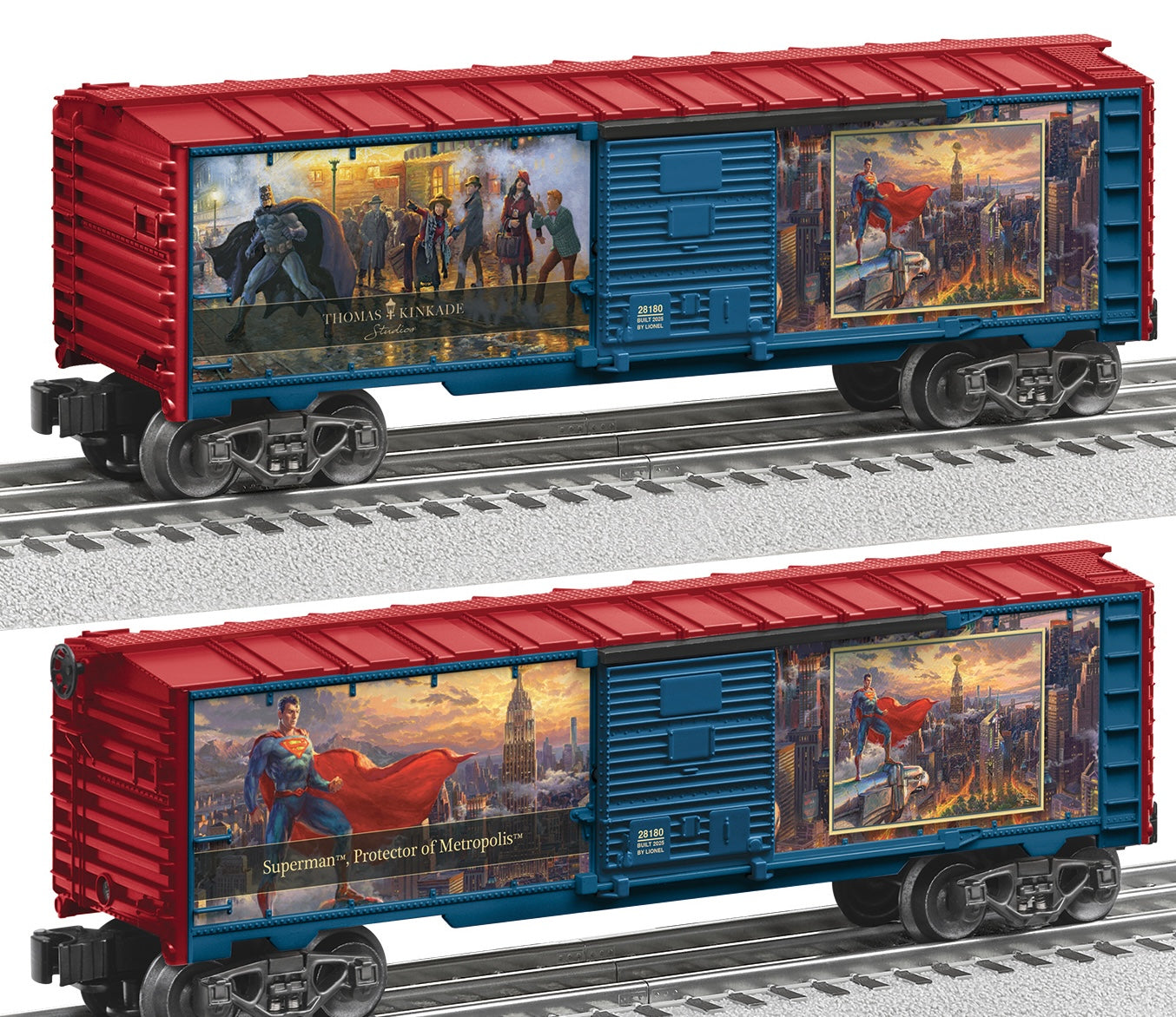 Lionel 2528180 - DC Comics / Thomas Kinkade Studios Studios Studios - Boxcar "Superman, Protector of Metropolis"