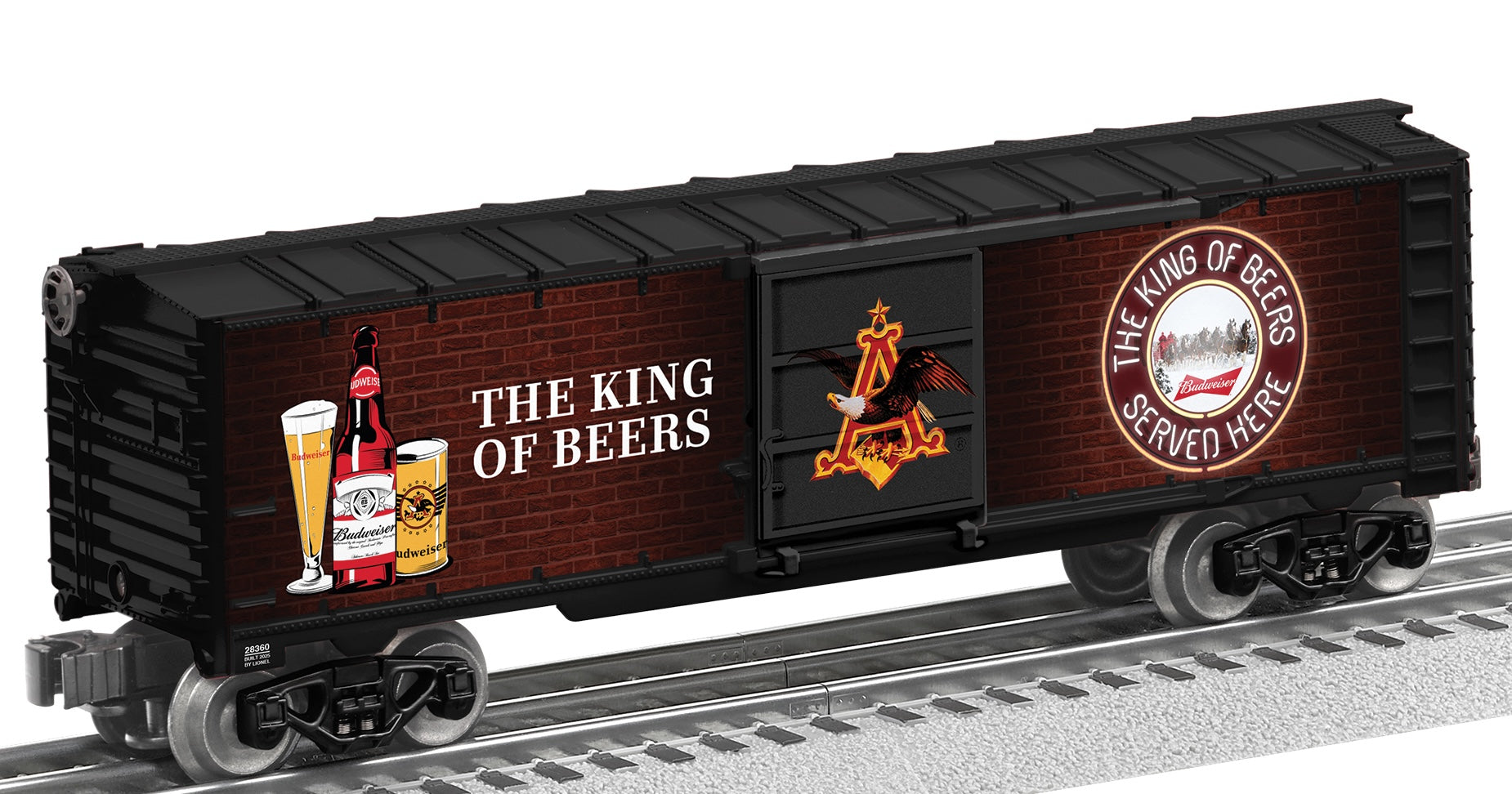 Lionel 2528360 - Anheuser Busch - Illuminated Bar Sign Boxcar #2 "The King of Beers" #28360