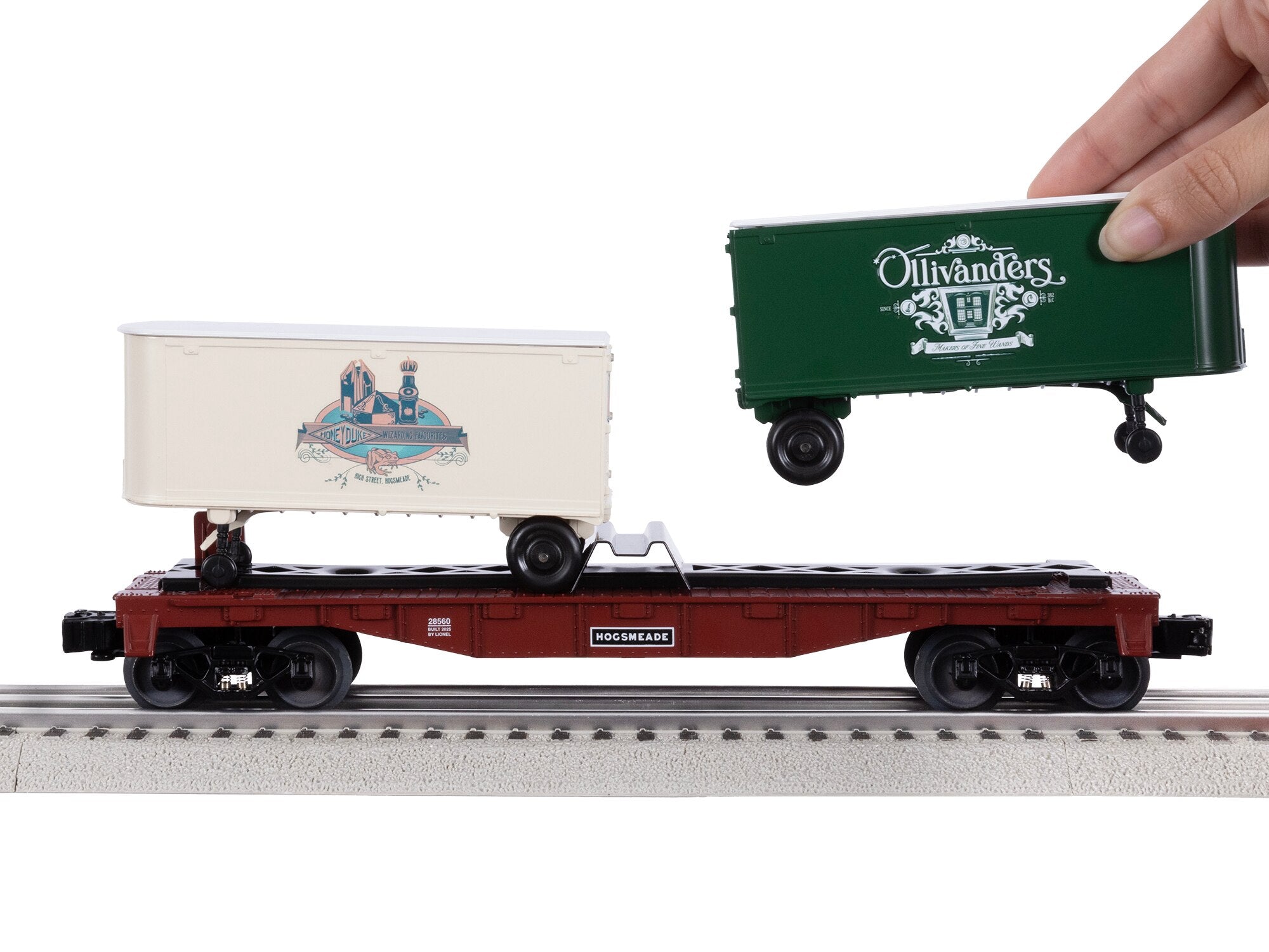 Lionel 2528560 - Harry Potter - Flatcar "Hogsmeade" w/ Piggyback Trailer