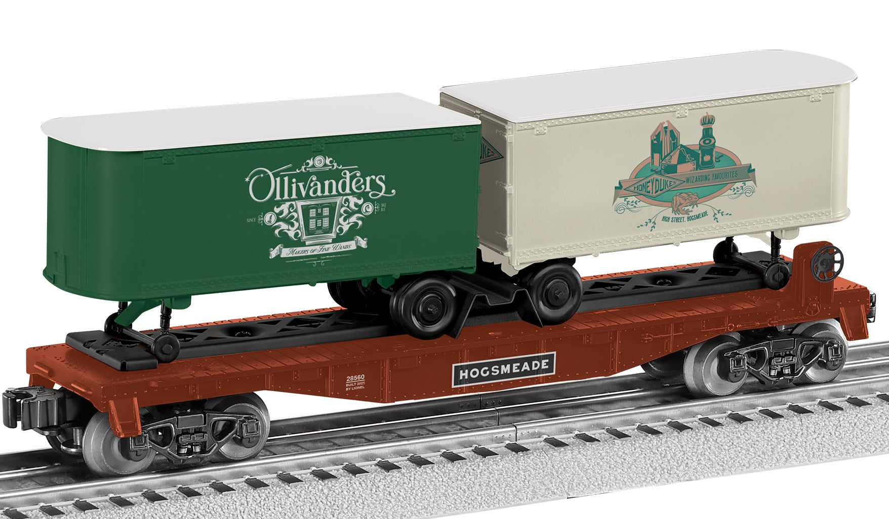 Lionel 2528560 - Harry Potter - Flatcar "Hogsmeade" #28560 w/ Piggyback Trailers