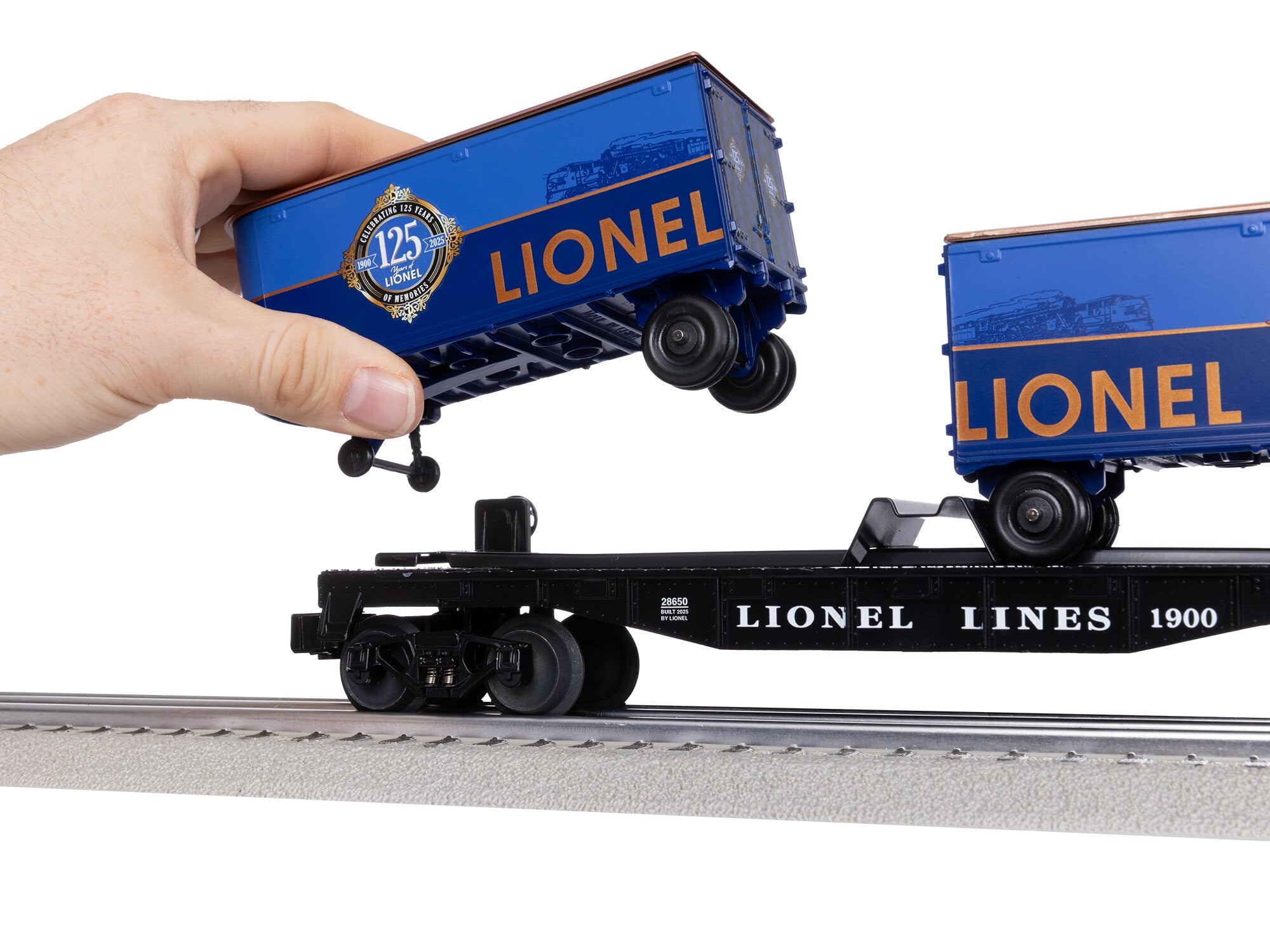 Lionel 2528650 - Lionel 125th Flatcar "Lionel Lines" w/ Piggyback Trailers