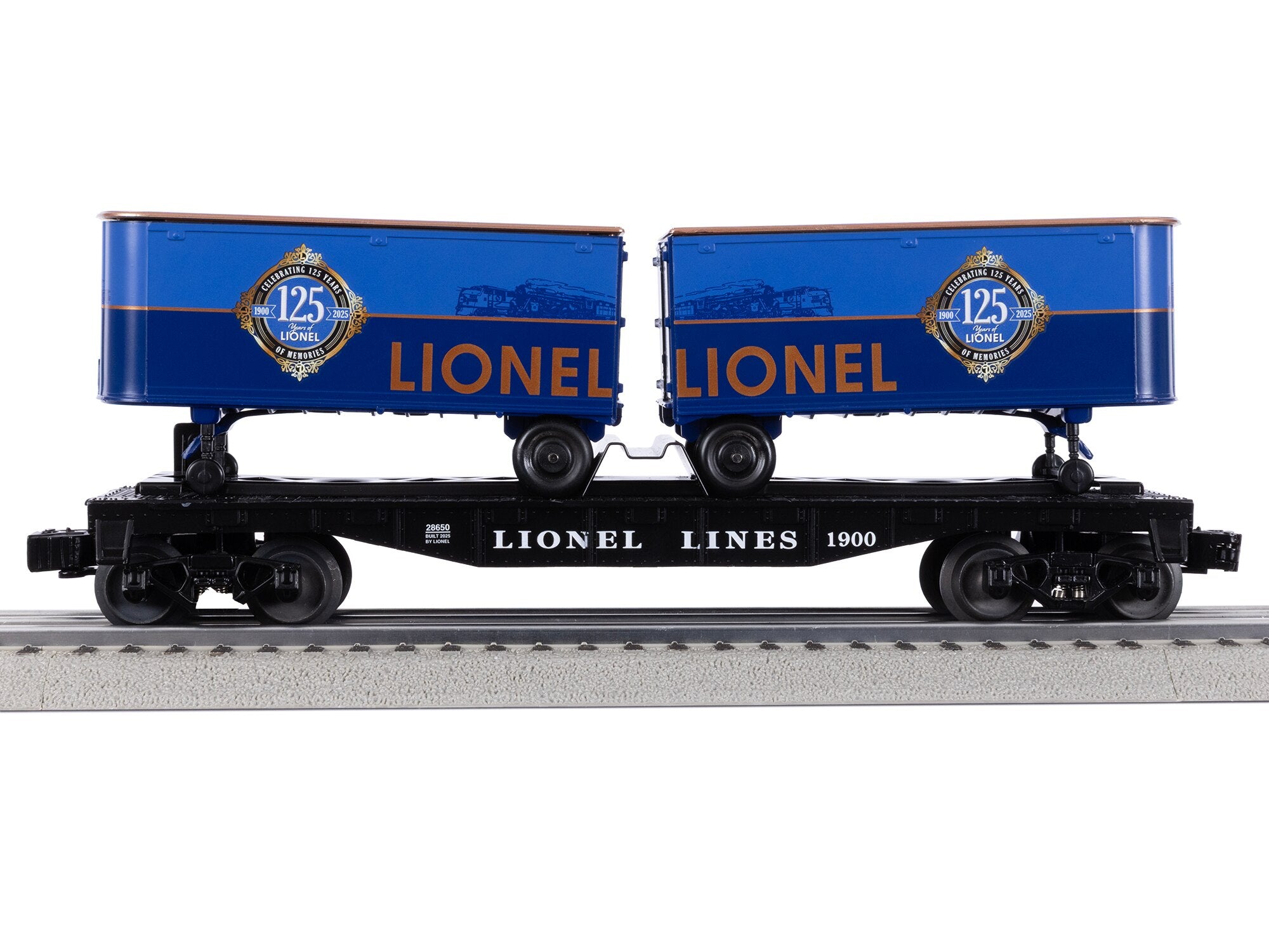 Lionel 2528650 - Lionel 125th Flatcar "Lionel Lines" w/ Piggyback Trailers