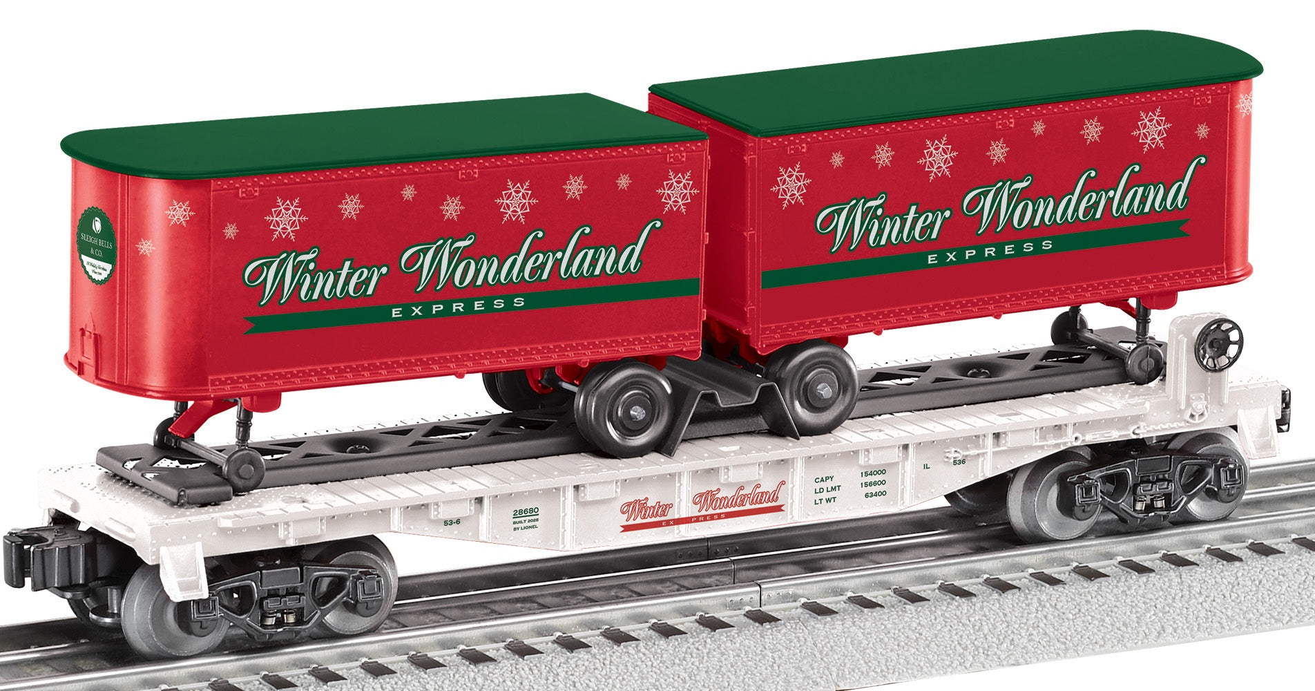 Lionel 2528680 - Flatcar "Winter Wonderland" w/ Piggyback Trailers