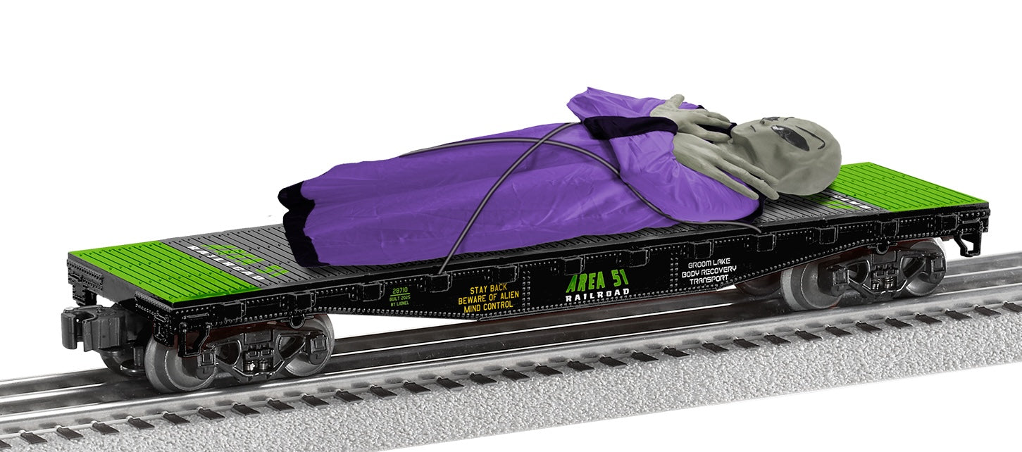 Lionel 2528710 - Area 51 - Alien Flat Car "Take Me to Your Leader" #28710