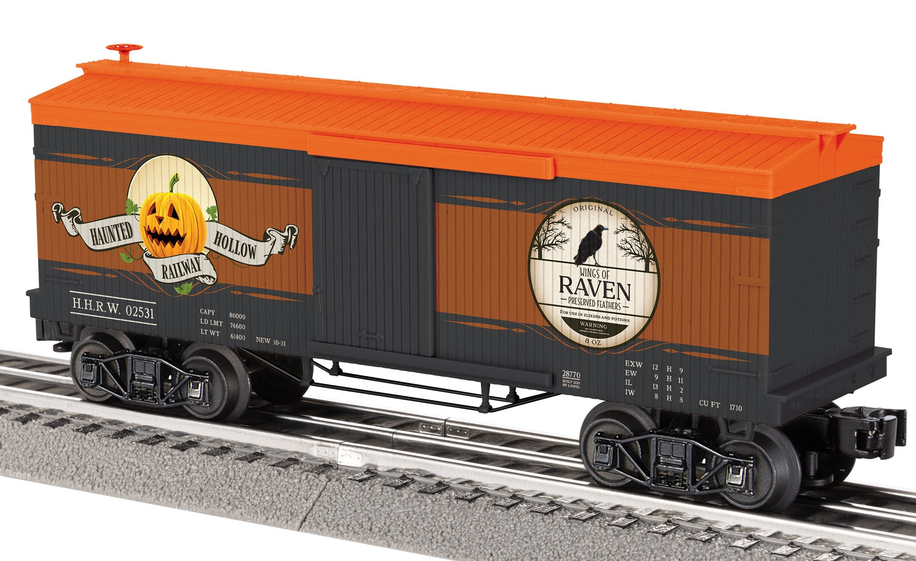 Lionel 2528770 - Halloween - Haunted Hollow Railway 19th Century Boxcar "Wings Of Raven" #02531