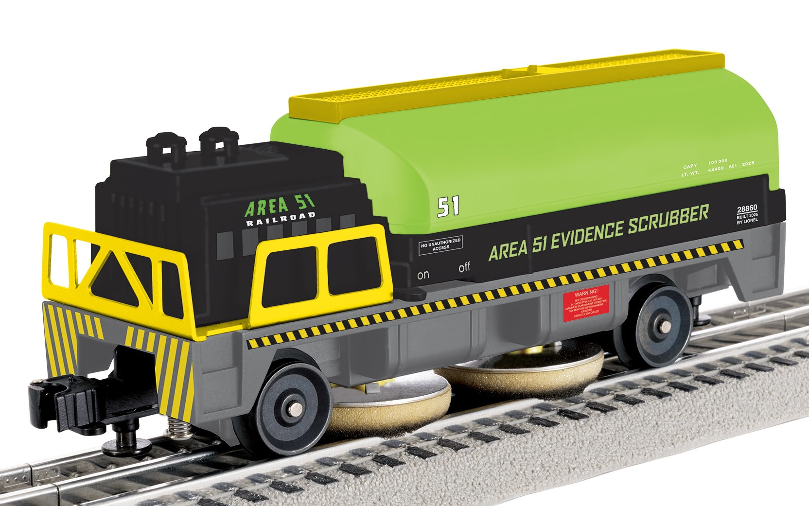 Lionel 2528860 - Track Cleaning Car "Area 51 Evidence Scrubber" #51