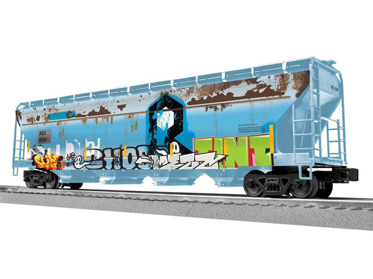 Lionel 2542140 - 4-Bay Centerflow Hopper Car "AEX" #5094 (Graffiti) - MrMuffin'sTrains