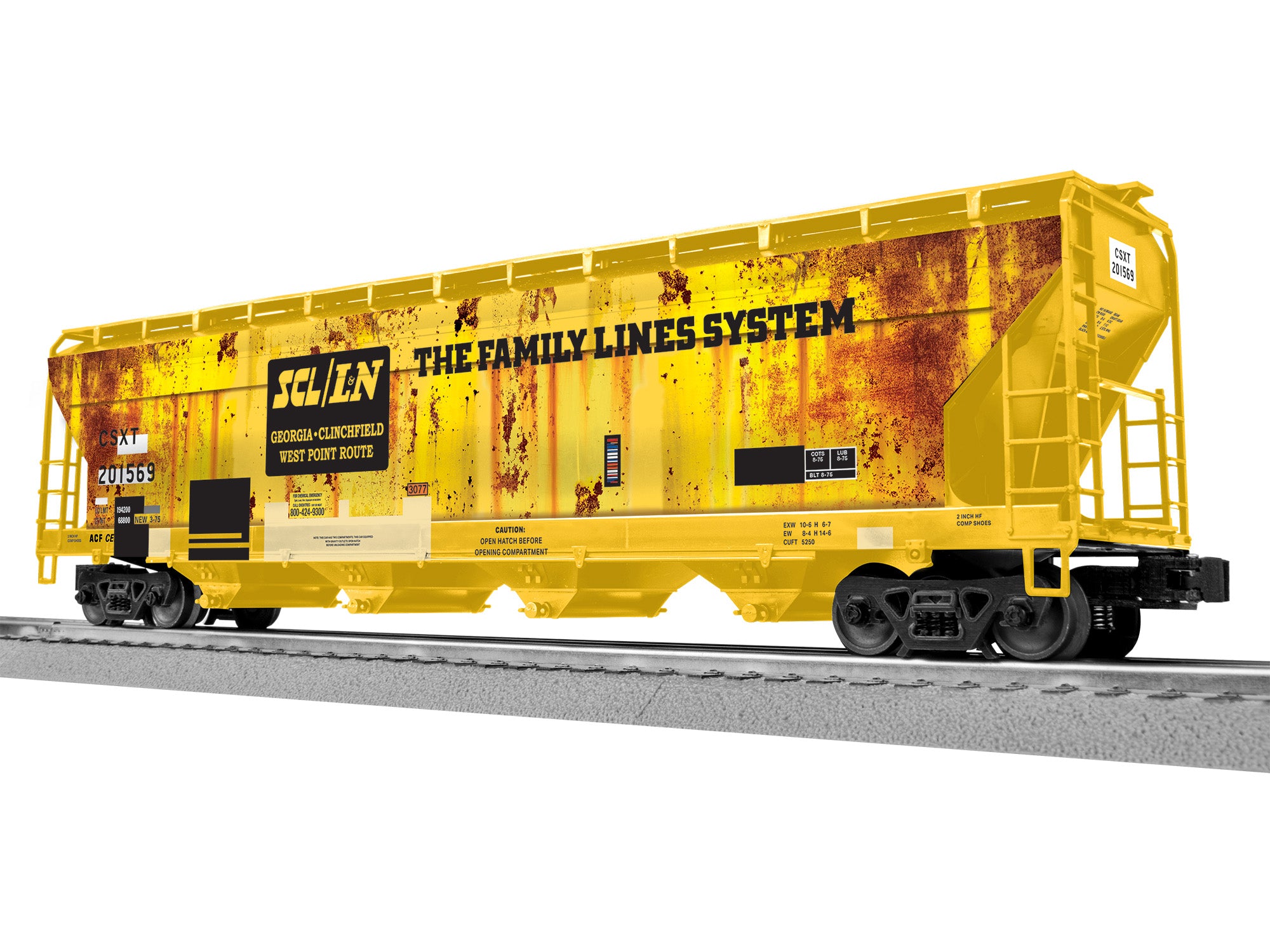 Lionel 2542161 - 4-Bay Centerflow Hopper Car "CSX" #201569 (ACF) Weathered