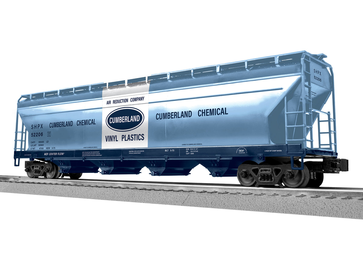 Lionel 2542181 - 4-Bay Centerflow Hopper Car "Cumberland Chemical" #52206 (ACF) - MrMuffin'sTrains