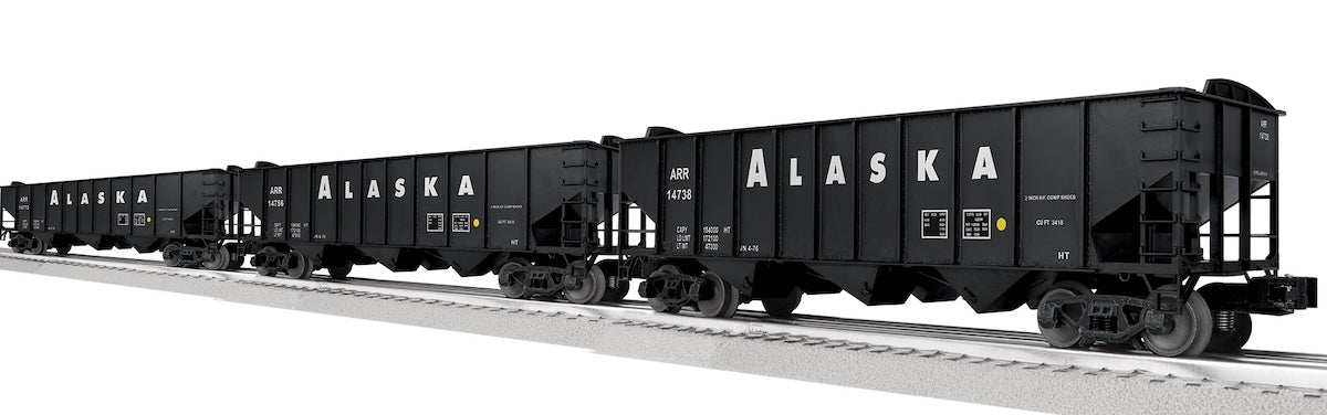 Lionel 2542190 - 3-Bay Hopper w/Peaked Ends "Alaska" Pack A (3-car)