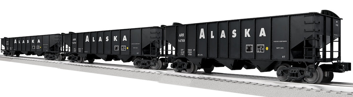 Lionel 2542195 - 3-Bay Hopper w/Peaked Ends "Alaska" Pack B (3-car)